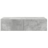 Wall Shelf with Drawers - Concrete Grey, 60x26.5x15 cm