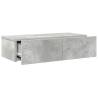 Wall Shelf with Drawers - Concrete Grey, 60x26.5x15 cm