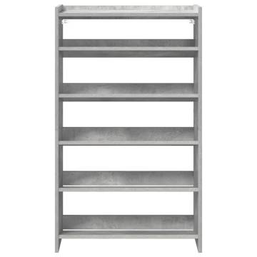 Shoe Rack Concrete Grey 80x25 cm | Durable Engineered Wood