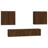 6 Piece Brown Oak TV Cabinet Set - Stylish & Practical Storage