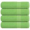 4 Pack Apple Green Cotton Bath Towels | 100x150 cm 360 gsm