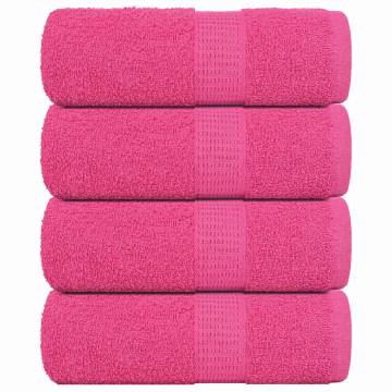 Pink Soap Towels 4 pcs - 100% Cotton, 30x30 cm, 360 gsm