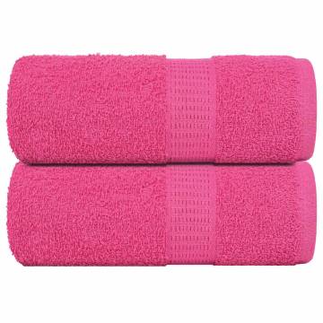 Guest Towels 2 pcs Pink 30x50 cm | 100% Cotton - Hipo Market