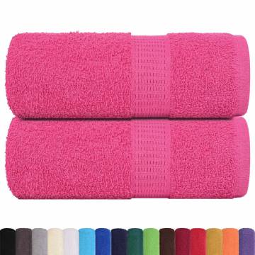 Guest Towels 2 pcs Pink 30x50 cm | 100% Cotton - Hipo Market