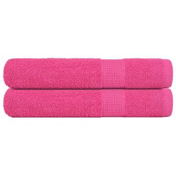 Sauna Towels 2 pcs Pink 80x200 cm - 100% Cotton & Absorbent