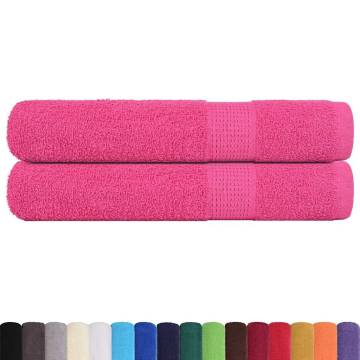 Sauna Towels 2 pcs Pink 80x200 cm - 100% Cotton & Absorbent