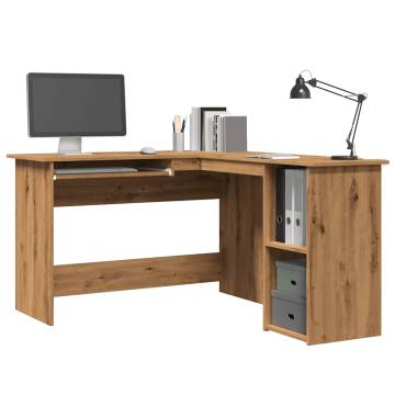 L-Shaped Corner Desk Artisan Oak - Modern & Practical Design