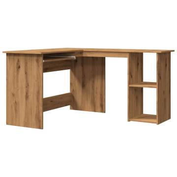 L-Shaped Corner Desk Artisan Oak - Modern & Practical Design