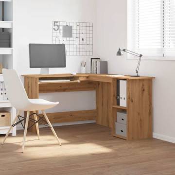 L-Shaped Corner Desk Artisan Oak - Modern & Practical Design