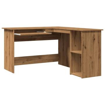 L-Shaped Corner Desk Artisan Oak - Modern & Practical Design