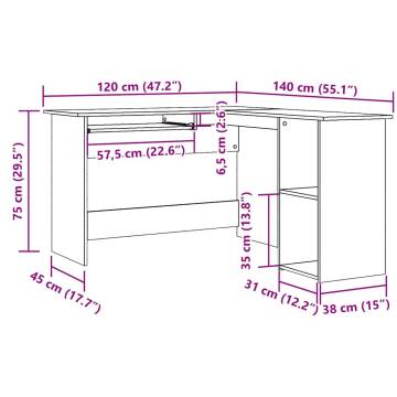 L-Shaped Corner Desk Artisan Oak - Modern & Practical Design