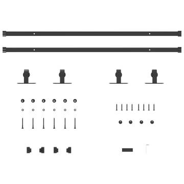 Sliding Cabinet Door Kit 200 cm Carbon Steel - Durable & Silent