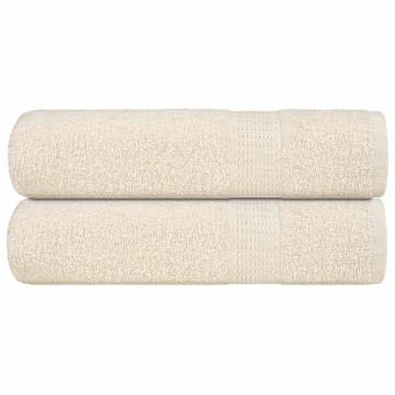 Shower Towels 2 pcs Cream 70x140 cm - 100% Cotton & Soft