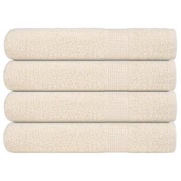 Sauna Towels 4 pcs Cream | 80x200 cm 100% Cotton | Hipomarket