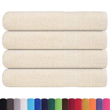 Sauna Towels 4 pcs Cream | 80x200 cm 100% Cotton | Hipomarket