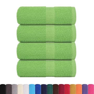 Guest Towels 4 pcs Apple Green 100% Cotton | HipoMarket