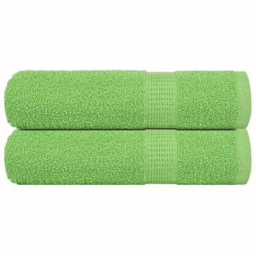 Hand Towels 2 pcs Apple Green 50x100 cm - 100% Cotton