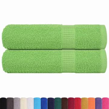 Hand Towels 2 pcs Apple Green 50x100 cm - 100% Cotton