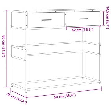 Elegant Black Console Table - 90x35x80 cm | HipoMarket