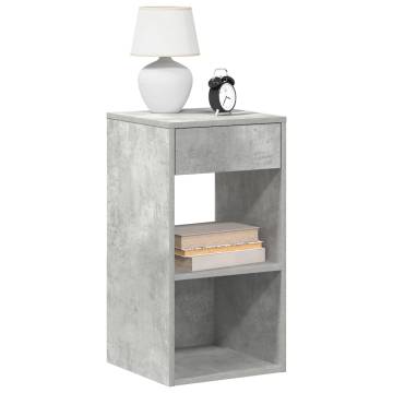 Concrete Grey Bedside Cabinet with Drawer - Stylish & Practical