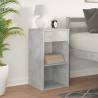 Concrete Grey Bedside Cabinet with Drawer - Stylish & Practical