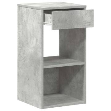 Concrete Grey Bedside Cabinet with Drawer - Stylish & Practical