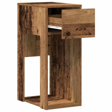 Computer Tower Stand with Drawer - Old Wood, 30x44x74 cm