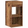 Stylish Bedside Cabinet with Drawer - Old Wood Finish