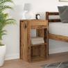 Stylish Bedside Cabinet with Drawer - Old Wood Finish