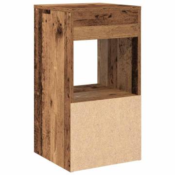 Stylish Bedside Cabinet with Drawer - Old Wood Finish