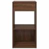 Elegant Brown Oak Bedside Cabinet with Drawer - 35x34x66.5 cm