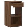 Elegant Brown Oak Bedside Cabinet with Drawer - 35x34x66.5 cm