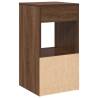 Elegant Brown Oak Bedside Cabinet with Drawer - 35x34x66.5 cm