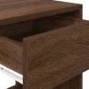 Elegant Brown Oak Bedside Cabinet with Drawer - 35x34x66.5 cm