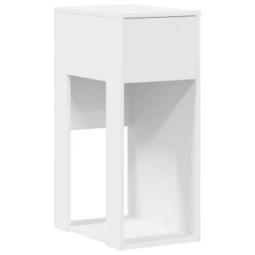 Computer Tower Stand with Drawer - White 30x44x74 cm