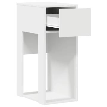 Computer Tower Stand with Drawer - White 30x44x74 cm