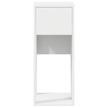 Computer Tower Stand with Drawer - White 30x44x74 cm