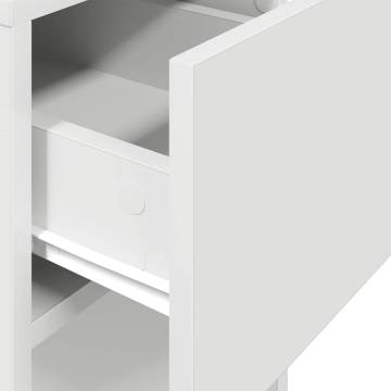 Computer Tower Stand with Drawer - White 30x44x74 cm