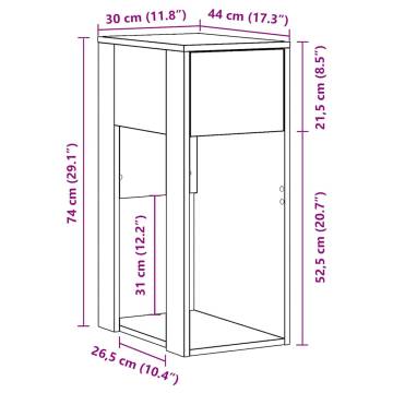 Computer Tower Stand with Drawer - White 30x44x74 cm