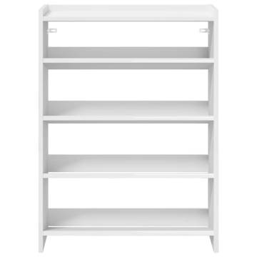 Elegant White Shoe Rack 80x25x61.5 cm - Durable & Stylish