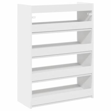 Elegant White Shoe Rack 80x25x61.5 cm - Durable & Stylish