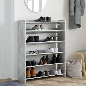 Concrete Grey Shoe Rack - Engineered Wood 80x25x100 cm