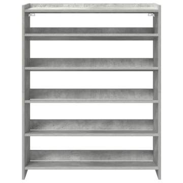 Concrete Grey Shoe Rack - Engineered Wood 80x25x100 cm