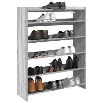 Shoe Rack Grey Sonoma 80x25x100 cm - Stylish Storage Solution