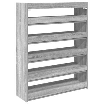 Shoe Rack Grey Sonoma 80x25x100 cm - Stylish Storage Solution