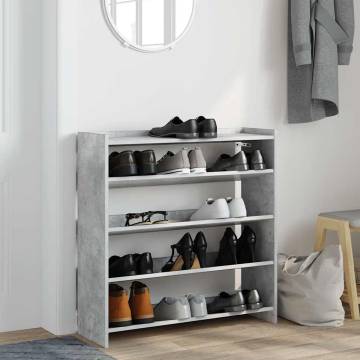 Shoe Rack Concrete Grey 80x25x81 cm - Durable & Stylish