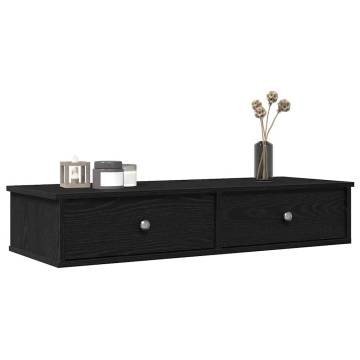 Wall Shelf with Drawers Black - 100x37.5 cm | Hipo Market