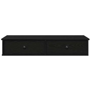 Wall Shelf with Drawers Black - 100x37.5 cm | Hipo Market