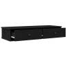 Wall Shelf with Drawers Black - 100x37.5 cm | Hipo Market