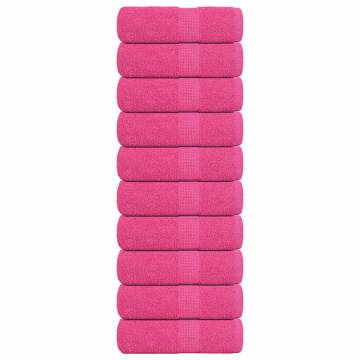 Soap Towels 10 pcs Pink - 100% Cotton, 30x30 cm